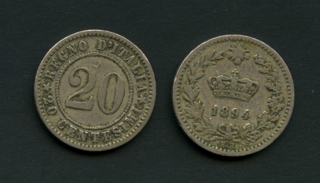 1894 - LOTTO/M16109 - 20 CENTESIMI  CORONA