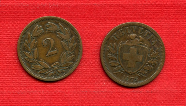 1875 - LOTTO/M22477 - SVIZZERA - 2 RAPPEN