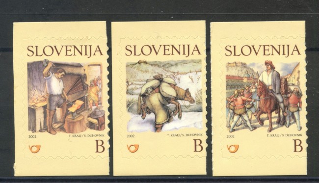 2002 - SLOVENIA - MARTIN KRPAN 3v. - NUOVI AUTOADESIVI - LOTTO/34167