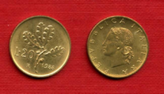 1988 - LOTTO/M21712 - REPUBLICA - 20 LIRE RAMO DI QUERCIA
