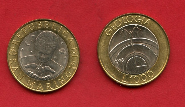 1998 - SAN MARINO - LOTTO/M48140 - 1000 LIRE BICOLORE  GEOLOGIA