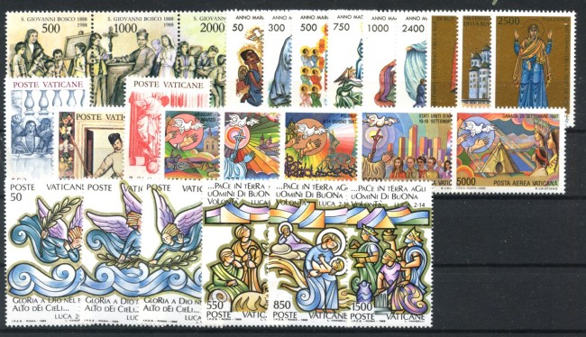 1988 - VATICANO - LOTTO/42995 - ANNATA COMPLETA 26v. + 1 FOGLIETTO - NUOVI
