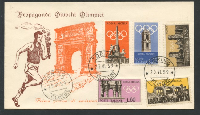 1959 - LOTTO/15972 - REPUBBLICA - PREOLIMPICA - BUSTA FDC