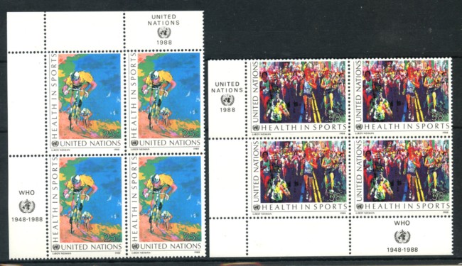 1988 - O.N.U. USA - LOTTO/20261Q - SPORT=SALUTE 2v. - QUARTINE