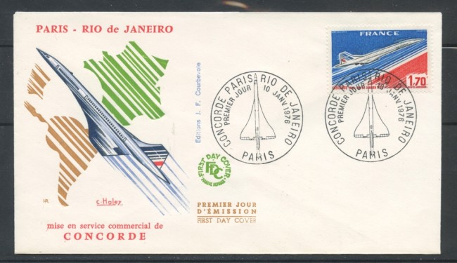 1976 - FRANCIA - PRIMO VOLO CONCORD PARIGI RIO DE JANEIRO - BUSTA FDC - LOTTO/25156