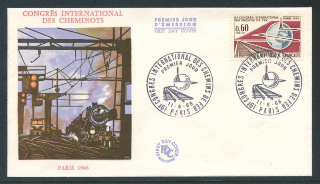 1966 - FRANCIA - CONGRESSO DELLE FERROVIE - BUSTA FDC - LOTTO/26639