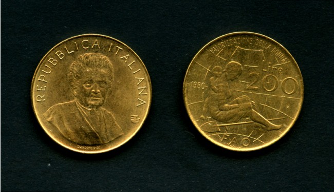 1980 - LOTTO/M16143 - REPUBBLICA - 200 LIRE  FAO MONTESSORI