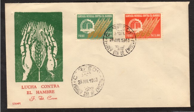 1963 - LOTTO/22607 - PERU' - CAMPAGNA CONTRO LA FAME - BUSTA