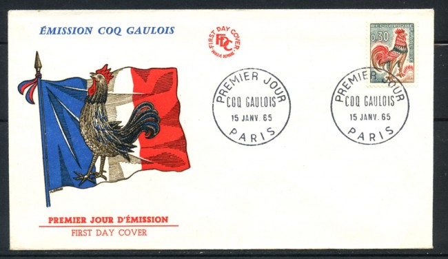 1965 - FRANCIA - 30 cent. GALLO DI DECARIS - BUSTA FDC - LOTTO/25202
