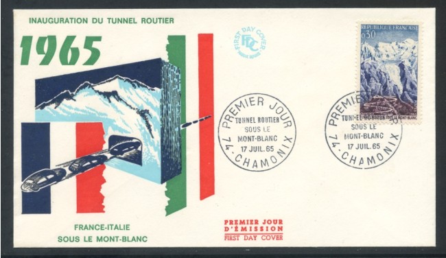 1965 - FRANCIA - TRAFORO DEL MONTE BIANCO - BUSTA FDC - LOTTO/25842