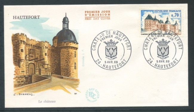 1969 - FRANCIA - CASTELLO DI HAUTEFORT - BUSTA FDC - LOTTO/26662