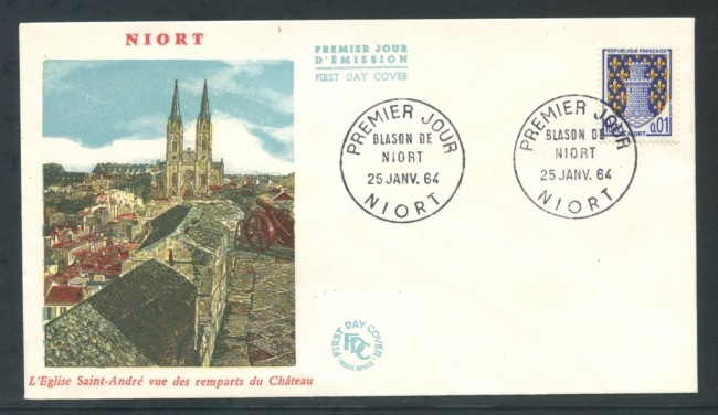1964 - FRANCIA - STEMMA DI NIORT - BUSTA FDC - LOTTO/26691
