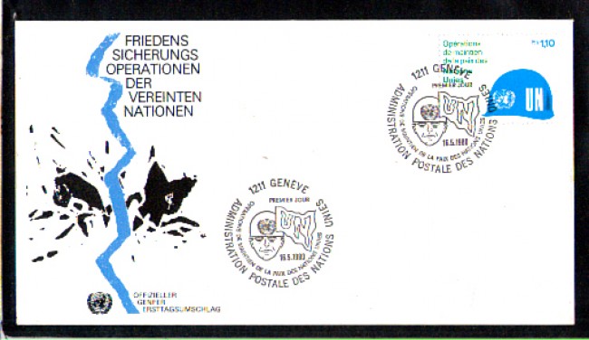 1980 - LOTTO/ONUS91FDC - ONU SVIZZERA - MANTENIMENTO PACE  - BUSTA FDC