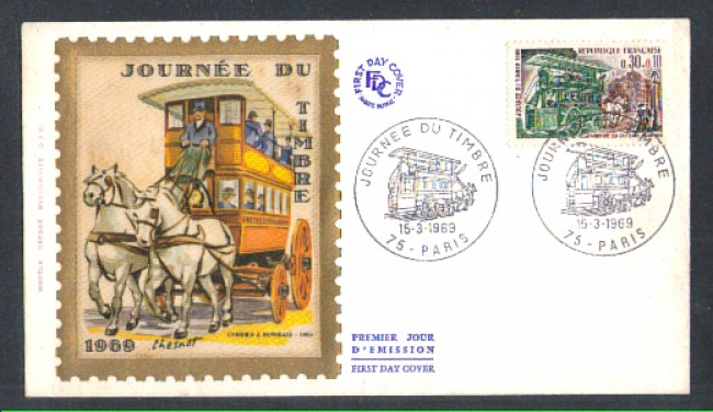 1969 - LOTTO/11111 - FRANCIA - GIORNATA FRANCOBOLLO - BUSTA FDC