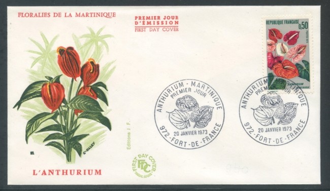 1973 - FRANCIA - ANTHURIUM DELLA MARTINICA - BUSTA FDC - LOTTO/26678