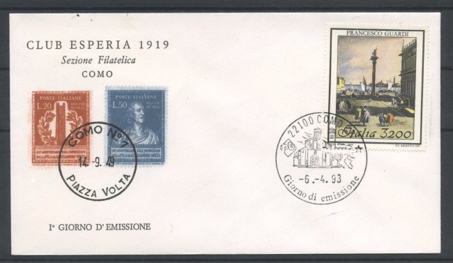 1993 - REPUBBLICA - LOTTO/38860 - FRANCESCO GUARDI - BUSTA FDC