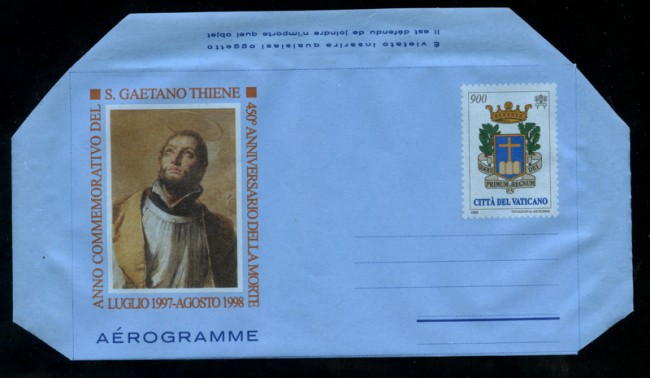 1998 - LOTTO/17118 - VATICANO - S.GAETANO THIENE AEROGRAMMA - NUOVO