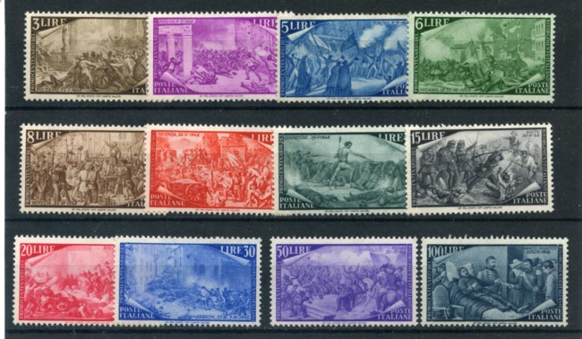 1948 - LOTTO/19697 - REPUBBLICA - CENTENARIO RISORGIMENTO 12v. - NUOVI
