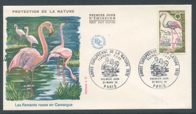 1970 - FRANCIA - PROTEZIONE NATURA FENICOTTERO - BUSTA FDC - LOTTO/26525