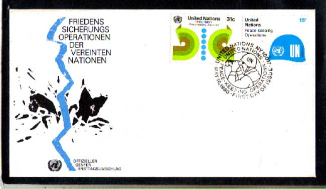 1980 - LOTTO/ONUU313FDC - ONU U.S.A. - MENTENIMENTO DELLA PACE - BUSTA FDC