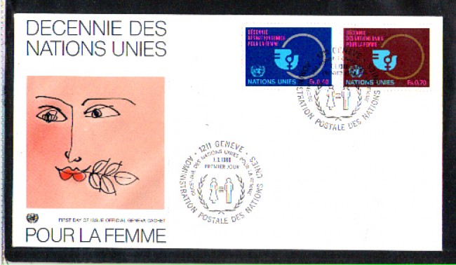 1980 - LOTTO/ONUS90FDC - ONU SVIZZERA - DECENNALE PER LA DONNA - BUSTA FDC