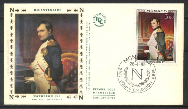 19569 - MONACO - LOTTO/38135 - BICENTENARIO DI NAPOLEONE - BUSTA FDC