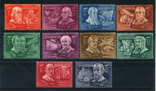 1948 - LOTTO/13872 - UNGHERIA - POSTA AEREA INVENTORI 10v. - NUOVI
