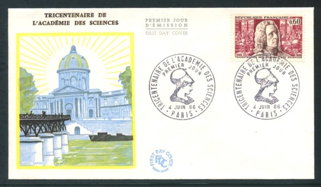 1966 - FRANCIA - ACCADEMIA DELLE SCIENZE - BUSTA FDC - LOTTO/26640