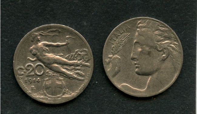 1914 - LOTTO/M17312 - REGNO - 20 CENT. LIBERTA' LIBRATA