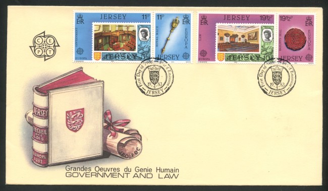 1983 - JERSEY - LOTTO/41796 - EUROPA 4v. - BUSTA FDC