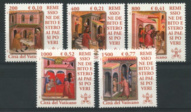 2001 - LOTTO/12644 - VATICANO - DEBITO PAESI POVERI 5v. - NUOVI