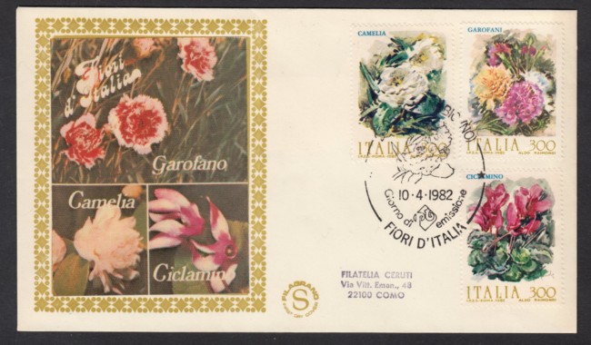 1982 - LOTTO/18465 - REPUBBLICA - FIORI D'ITALIA - FDC