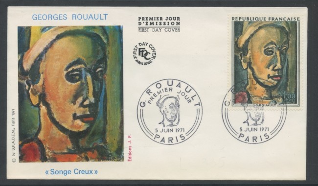 1971 - FRANCIA - OPERE D'ARTE ROUAULT - BUSTA FDC - LOTTO/25777