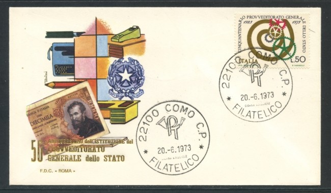 1973 - REPUBBLICA - PROVVEDITORATO DELLO STATO - BUSTA FDC ROMA - LOTTO/27550