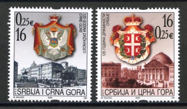 2003 - SERBIA MONTENEGRO - LOTTO/37619 - ANNIVERSARIO DEGLI STATI 2v. - NUOVI