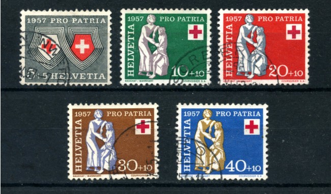 1957 - LOTTO/22320 - SVIZZERA - PRO PATRIA 5v. - USATI