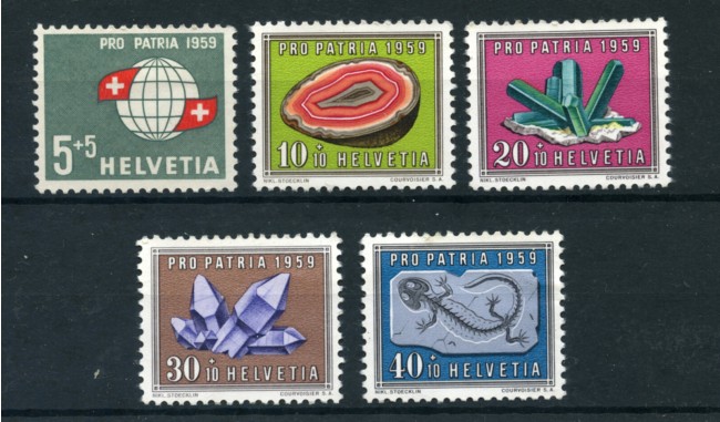 1959 - LOTTO/22334 - SVIZZERA - PRO PATRIA 5v. - NUOVI