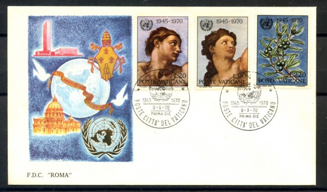 1970 - VATICANO - 25° ANNIVERSARIO ONU - BUSTA FDC ROMA - LOTTO/27614