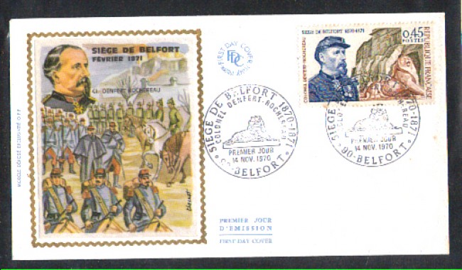 1970 - LOTTO/FRA1660FDC - FRANCIA - ASSEDIO DI BELFORT - BUSTA FDC