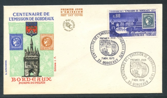 1970 - FRANCIA - EMISSIONE DI BORDEAUX - BUSTA FDC - LOTTO/26559