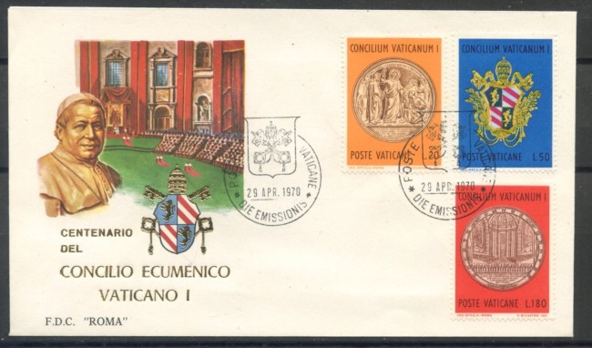 1970 - VATICANO - CENTENARIO CONCILIO ECUMENICO - BUSTA FDC ROMA - LOTTO/27616