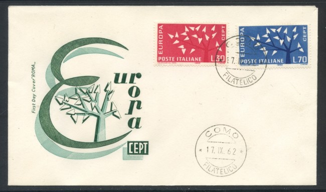 1962 - REPUBBLICA - EUROPA 2v. - BUSTA FDC - LOTTO/28555