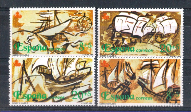 1990 - LOTTO/3077 - SPAGNA - SCOPERTA AMERICA 5° SERIE