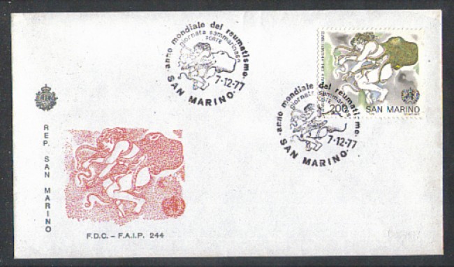 1977 - LBF/3623 - SAN MARINO - ANNO DEL REUMATISMO - FDC
