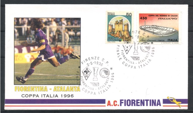 1996 - REPUBBLICA - LOTTO/39117 - FIORENTINA-ATALANTA - COPPA ITALIA - BUSTA