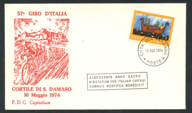 1974 - LOTTO/12507 - CITTA' DEL VATICANO - BENEDIZIONE 57° GIRO D'ITALIA