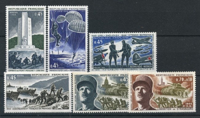 1969 - FRANCIA - ANNIVERSARIO DELLA LIBERAZIONE 4v.- NUOVI - LOTTO/25167