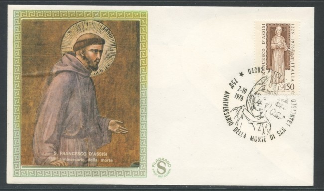 1976 - REPUBBLICA - SAN FRANCESCO - BUSTA FDC FILAGRANO - LOTTO/27507