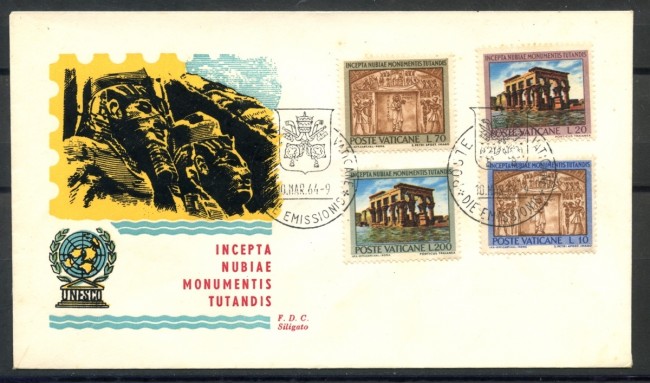 1964 - VATICANO - MONUMENTI DELLA NUBIA - BUSTA FDC SILIGATO - LOTTO/27689