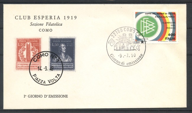 1990 - REPUBBLICA - LOTTO/39084 - GERMANIA CAMPIONE - BUSTA FDC